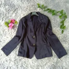 【GIANNI LO GIUDICE】テーラードジャケット 36 黒 リネン混