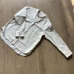 無印良品　生成りオフホワイト コットンシャツ Lサイズ 前面ポケット付き