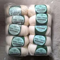 WOOL THREAD 毛糸 10玉セット アイボリー