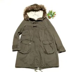 ミリタリーモッズコート y2k 平成 グランジ フード付き オリーブグリーン M