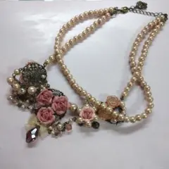 ローズモチーフ パール ネックレス