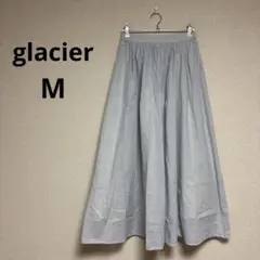 glacier レディース　ロング　フレア　スカート　水色系　サイズM 可愛い