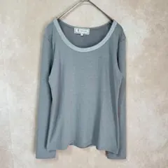 상태좋음 ロペピクニック 長袖 Tシャツ M グレー ラメネック ラウンドネック