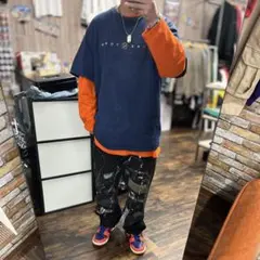 ラスラー リペア グランジ ブラック W38 ペイントパッチワークデニムパンツ