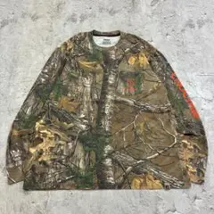 c*r様 RUSSELL　リアルツリー　両面　袖プリント 迷彩 ロンT XL 茶のサムネイル