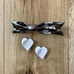 アネモネ リボン ヘアクリップ ハートミニバンス[2個セット]