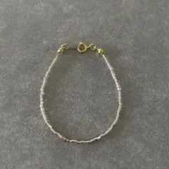 ハンドメイド ビーズブレスレット ピンク系 ゴールドカラー