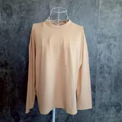 ✨UNIQLO✨ユニクロ♡Tシャツ♡長袖♡クルーネック♡シンプル♡黄土色(L)