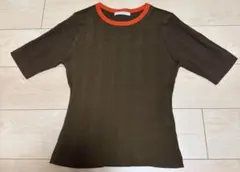 BEAUTY&YOUTH ネックライン ハーフスリーブニット ウォッシャブル