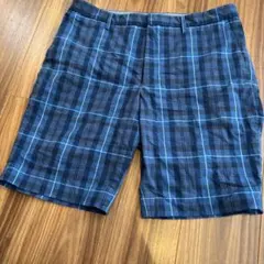 メンズ　ハーフパンツ ブルー　青　チェック　部屋着　リラックスウェア