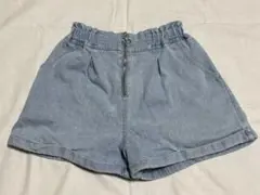 キッズデニム風ハーフパンツ ライトブルー 150cm
