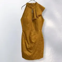 ソブレ 花柄 タイトドレス キャバドレス ミニ丈 綺麗め フリル S《c698