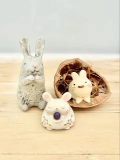 Allangeloうさぎ 陶器　ミニチュア ドールblythe ぬいぐるみ　作家 Allangeloうさぎ 陶器 ミニチュア ドールblythe ぬいぐるみ 作家