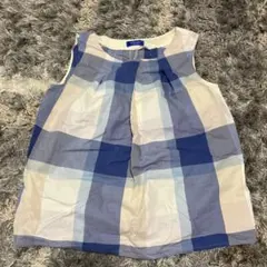 35.ブルーレベルクレストブリッジノースリーブ青チェック38