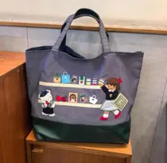 【新品未使用】 紀伊国屋書店×familiar コラボ デニム トートバッグ