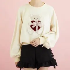 LISLIZA リズリサ テディベア ハート スウェット トレーナー 量産 地雷のサムネイル