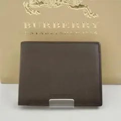 【未使用に近い】Burberry バイカラー　ノバチェック　二つ折り ブラウン