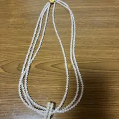天然石 紅水晶3連ネックレス