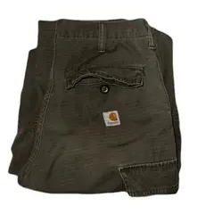 Carhartt ダークグリーン カーゴパンツ カーキー