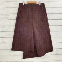 Tibi チェック アシンメトリー 膝丈スカート 秋冬 フレア✨レディース M