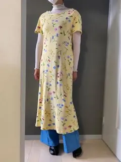 ビンテージ 90s USA 総柄 花柄 コットン ワンピース ドレス 美品 希少