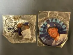中日ドラゴンズ　柳裕也選手　缶バッジ＆キーホルダーセット