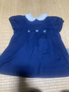 familiar ファミリア　ワンピース　80cm 半袖　半袖ワンピース　紺のサムネイル