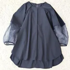 美品】Drawer別注T-mat ドゥロワー フレアスリーブ ブラウス シアー 