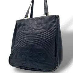 トリーバーチ　トートバッグ　フレミング　キルティング　レザー　肩掛け ブラック