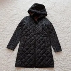 LAVENHAM ロングキルティングコート フード取り外し可 36サイズ 黒のサムネイル