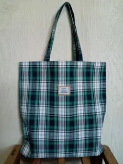 チェック柄 トートバッグ 大容量 A4対応 肩掛けOK 内ポケット付き