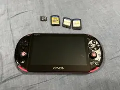 PS Vita ピンク/ブラック 本体とゲームカード3枚、メモリーカード8GB