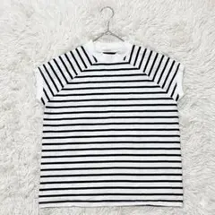 【クラシカルエルフ】 半袖カットソー ボーダー モックネック　Tシャツ　S 春夏のサムネイル