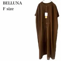 新品/ベルーナ/ピンタックワンピース/ロング/シアー/コットン/L/ブラウン/のサムネイル