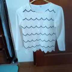 NATURAL BEAUTY BASIC レース切替カットソー Mサイズ