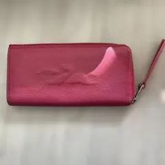 美品 LONGCHAMP ロンシャン 長財布 レザー エンボス ネイビー - メルカリ