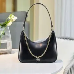 【新品未使用】ハーフムーン ショルダーバッグ ゴールドチェーン Y2K 韓国 黒