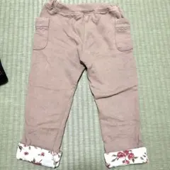 ビケットクラブ　花柄　パンツ　ロールアップ　100cm ブラウン