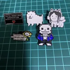 アンダーテール　うざいイヌ　テミー　フラウィー　サンズ　ロゴ　ピンバッジ　ピンズ