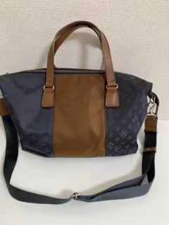 russet 2wayショルダーバッグ モノグラム ナイロンレザーブラウンA4可
