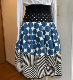 ピクチャーズ　バルーンスカート　青白チェック柄 ピクチャーズ バルーンスカート 青白チェック柄 ピクチャーズ