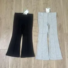 H&M☆フレアパンツ☆ブラック グレー☆2点セット☆110