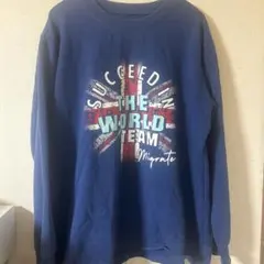 160 小学生 中学生 男の子 青 長袖 トレーナー 冬服