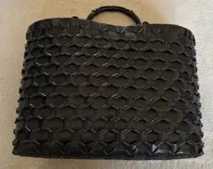 PPバンドバック、プラカゴ、かごバック、エコバッグ、ブラック