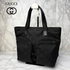 021 美品 GUCCI ハンドバッグ ナイロンキャンバス GG柄 yt5