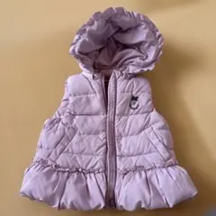 薄紫色？ピンク？フード付きダウンベスト