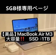 【美品】 MacBook Air M3 SSD大容量　1TB