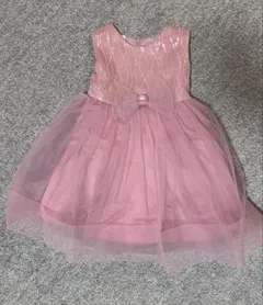 ピンクドレス 90cm スパンコール装飾
