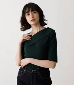 アシメトリー クロスニットレディース トップス ニット