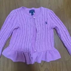 POLO ピンク ケーブルニット カーディガン